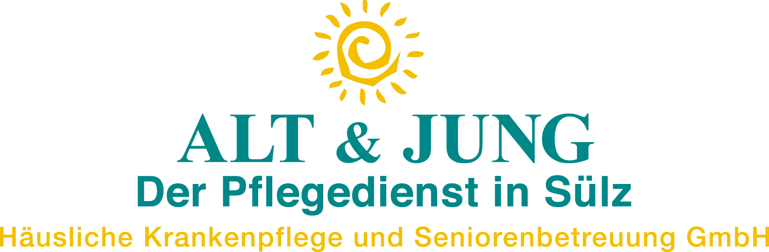 komplettes ALT & JUNG Logo - Sonne mit Schriftzug